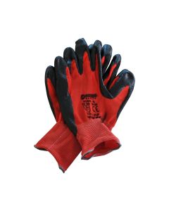 Demir Safety Polyester İplikten Örme ve Nitril Kaplama İş Eldiveni Kırmızı