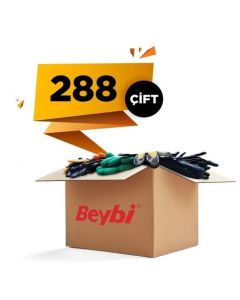 PN3 Gri Beyaz Polyester Örme Nitril Eldiven 1 Koli (288 Adet)