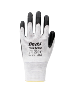 PN5 BEYZ Zebra Polyester Örme Nitril Eldiven