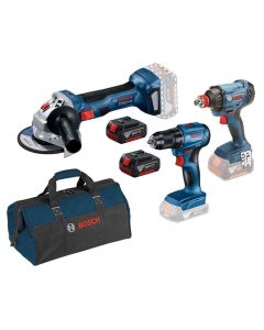 Bosch GSR 185 + GDX 180 + GWS 180 2x4Ah Akülü Çantalı Vidalama Taşlama Seti