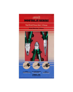 İzeltaş Nostalji Serisi 3 Parça Yeşil Kraft Pense Seti