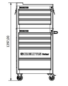 İzeltaş Partner Serisi Takım Dolabı 8 Çekmeceli Kırmızı (Boş)