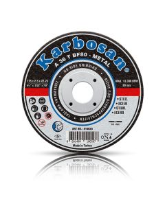 Karbosan 115x3.0x22.23 A36TBF80 Metal Kesme Diski Bombeli