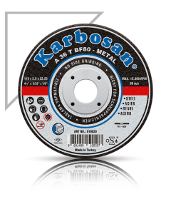 Karbosan 125x3.0x22.23 A36TBF80 Metal Kesme Diski Bombeli