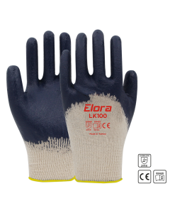 Beybi Elora LK100 Pamuk Astarlı Nitril Eldiven/Yarımaplı Sarı&Lacivert
