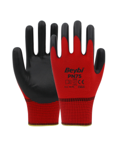 Beybi PN75 Polyester Örme Nitril Eldiven